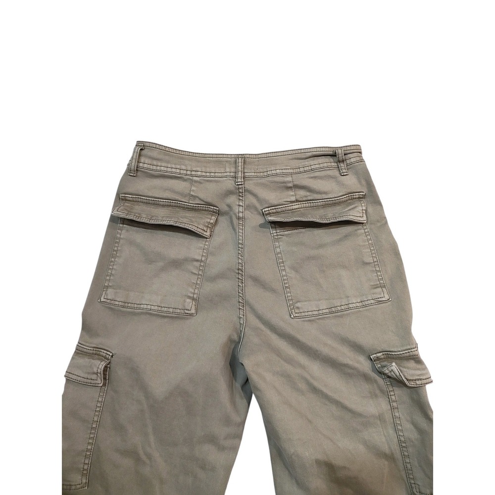 OAT New York Women Olive Green Wide Leg Cargo Pants Raw Hem Size 10 / 30 - Picture 6 of 9